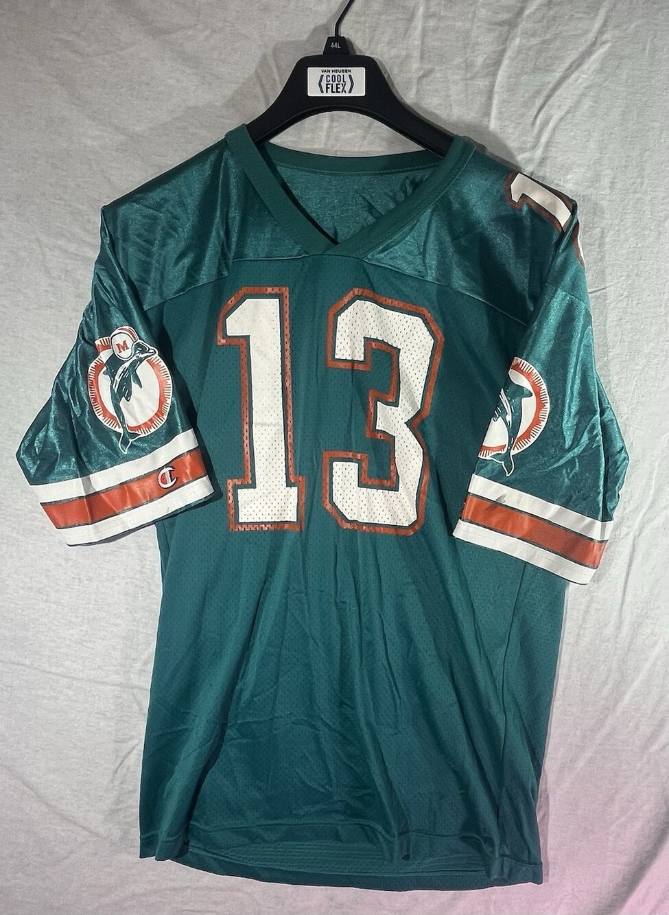 Champion Teal Miami Dolphins #13 Jersey with Orange & White Accents